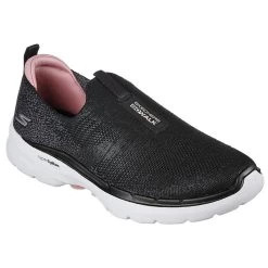 Skechers Women's Go Walk 6 - Glimmering Slip-On Runners Black / White -Sporty Life Shop 124502 bkpk large