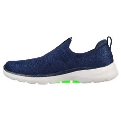 Skechers Women's Go Walk 6 - Glimmering Slip-On Runners Navy / Green -Sporty Life Shop 124502 nvgr d large 1