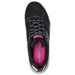 Skechers Women's Hillcrest Pure Escapade Walking Shoes Black Leather / Mesh / Multi Trim -Sporty Life Shop 149821 bkmt b large