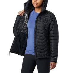 Columbia Women's Powder Lite™ Hooded Jacket Black -Sporty Life Shop 1699071 011 a3 presethigh res jpeg 300 dpi