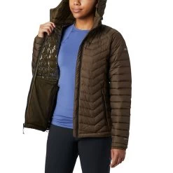 Columbia Women's Powder Lite™ Hooded Jacket Olive Green -Sporty Life Shop 1699071 319 a3 presethigh res jpeg 300 dpi