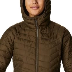 Columbia Women's Powder Lite™ Mid Down Jacket Olive Green -Sporty Life Shop 1748311 319 a2 presethigh res jpeg 300 dpi