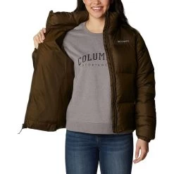 Columbia Women's Puffect™ Jacket Olive Green -Sporty Life Shop 1864781 319 a3 presethigh res jpeg 300 dpi