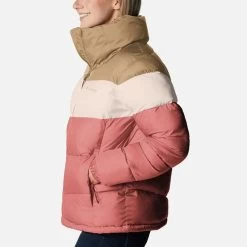 Columbia Women's Puffect™ Colourblock Jacket Dark Coral / Peach -Sporty Life Shop 1955101 639 a1