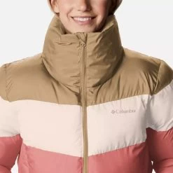 Columbia Women's Puffect™ Colourblock Jacket Dark Coral / Peach -Sporty Life Shop 1955101 639 a2