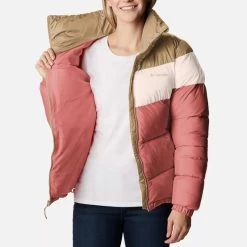 Columbia Women's Puffect™ Colourblock Jacket Dark Coral / Peach -Sporty Life Shop 1955101 639 a3