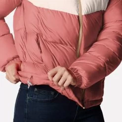 Columbia Women's Puffect™ Colourblock Jacket Dark Coral / Peach -Sporty Life Shop 1955101 639 a4