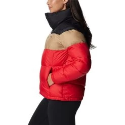 Columbia Women's Puffect™ Colourblock Jacket Red Lily / Beach -Sporty Life Shop 1955101 658 a1 presethigh res jpeg 300 dpi
