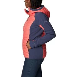 Columbia Women's Powder Lite™ Hybrid Hooded Jacket Blush Pink / Nocturnal -Sporty Life Shop 2007761 614 a1 presethigh res jpeg 300 dpi