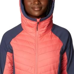 Columbia Women's Powder Lite™ Hybrid Hooded Jacket Blush Pink / Nocturnal -Sporty Life Shop 2007761 614 a2 presethigh res jpeg 300 dpi