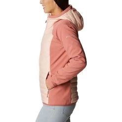 Columbia Women's Powder Lite™ Hybrid Hooded Jacket Peach Blossom / Dark Coral -Sporty Life Shop 2007761 890 a1 presethigh res jpeg 300 dpi