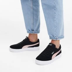 Puma Women's Carina Suede Trainers Black / Rosewater / Silver -Sporty Life Shop 369864 11 mod03