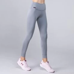 Women's Natalie Full Length Leggings Grey / Pink -Sporty Life Shop 4t5a1091