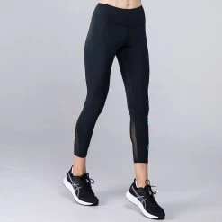 Women's Anya 7/8 Length Leggings Black / Green -Sporty Life Shop 4t5a1151