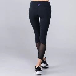 Women's Anya 7/8 Length Leggings Black / Purple -Sporty Life Shop 4t5a1160 2