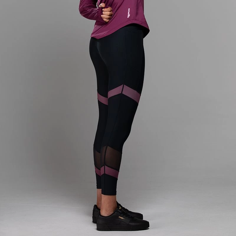 Women's Savannah 7/8 Length Tights Black / Burgundy 5 Women's Savannah 7/8 Length Tights Black / Burgundy - Image 3
