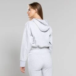 Women's Avelina Cropped Hooded Top Grey -Sporty Life Shop 4t5a6261