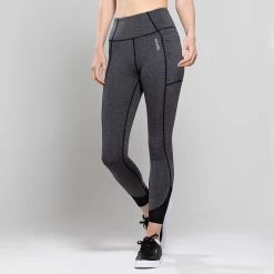 Women's Perrie 7/8 Length Leggings Black / Silver -Sporty Life Shop 4t5a6305