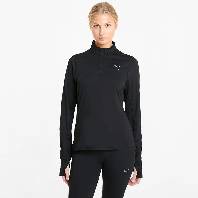 Puma Women's Favourite 1/4 Zip Running Top Black 3 Puma Women's Favourite 1/4 Zip Running Top Black
