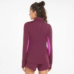 Puma Women's Favourite Quarter Zip Running Top Grape Wine / Deep Orchid -Sporty Life Shop 520184 71 mod02