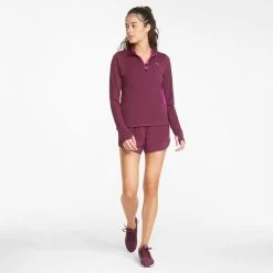 Puma Women's Favourite Quarter Zip Running Top Grape Wine / Deep Orchid -Sporty Life Shop 520184 71 mod03