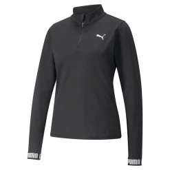 Puma Women's Train Strong Quarter Zip Top Black -Sporty Life Shop 521839 01