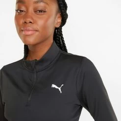 Puma Women's Train Strong Quarter Zip Top Black -Sporty Life Shop 521839 01 mod04