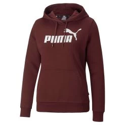 Puma Women's Essentials Logo Hoodie Aubergine