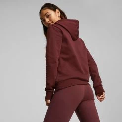 Puma Women's Essentials Logo Hoodie Aubergine -Sporty Life Shop 586789 50 mod02