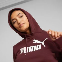 Puma Women's Essentials Logo Hoodie Aubergine -Sporty Life Shop 586789 50 mod03