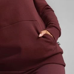 Puma Women's Essentials Logo Hoodie Aubergine -Sporty Life Shop 586789 50 mod04