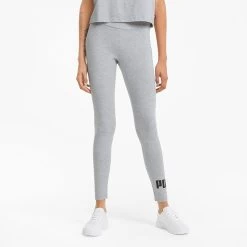 Puma Women's Essentials Logo Leggings Light Grey Heather 9 Puma Women's Essentials Logo Leggings Light Grey Heather -Sporty Life Shop 586832 04 mod01