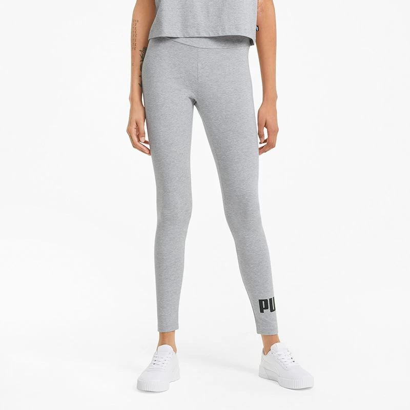 Puma Women's Essentials Logo Leggings Light Grey Heather 5 Puma Women's Essentials Logo Leggings Light Grey Heather - Image 3