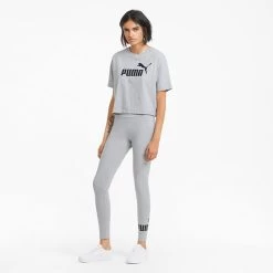 Puma Women's Essentials Logo Leggings Light Grey Heather 11 Puma Women's Essentials Logo Leggings Light Grey Heather -Sporty Life Shop 586832 04 mod03