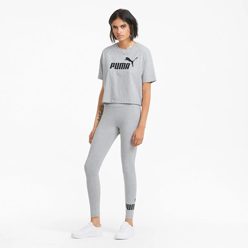 Puma Women's Essentials Logo Leggings Light Grey Heather 7 Puma Women's Essentials Logo Leggings Light Grey Heather - Image 5