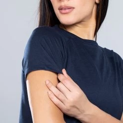 Women's Madison Cotton T-Shirt Marine -Sporty Life Shop am3a0138