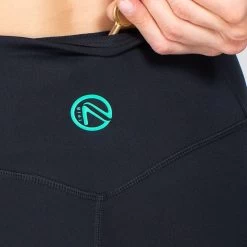 Women's Anya 7/8 Length Leggings Black / Green -Sporty Life Shop am3a0730