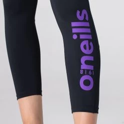 Women's Anya 7/8 Length Leggings Black / Purple -Sporty Life Shop am3a0731 2