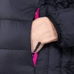 Women's Fiona Hooded Padded Jacket Black / Pink -Sporty Life Shop am3a0783