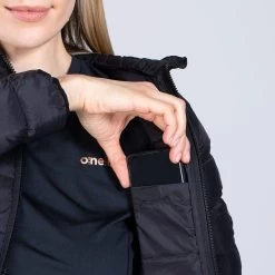 Women's Fiona Hooded Padded Jacket Black / Pink -Sporty Life Shop am3a0785