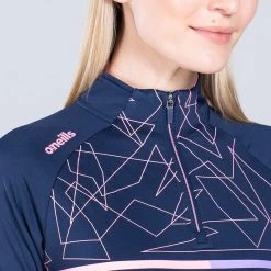 Women's Dolmen Brushed Half Zip Top Marine / Pink / Purple -Sporty Life Shop am3a0794