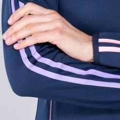 Women's Dolmen Brushed Half Zip Top Marine / Pink / Purple -Sporty Life Shop am3a0795