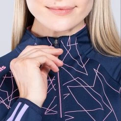 Women's Dolmen Brushed Half Zip Top Marine / Pink / Purple -Sporty Life Shop am3a0796