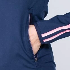 Women's Dolmen Brushed Half Zip Top Marine / Pink / Purple -Sporty Life Shop am3a0798