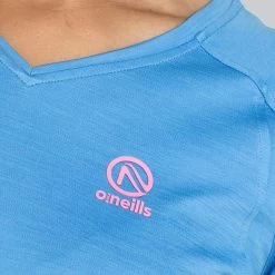 Women's Madison V-Neck T-Shirt Blue / Pink -Sporty Life Shop am3a9924