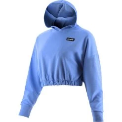 Women's Avelina Cropped Hooded Top Blue -Sporty Life Shop avelina 281 flc crop hoodie cornflower 1