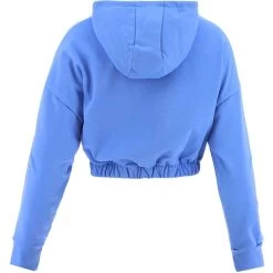 Women's Avelina Cropped Hooded Top Blue -Sporty Life Shop avelina 281 flc crop hoodie cornflower 2