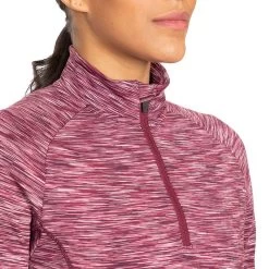 Trespass Women's Edith Half Zip Top Fig Marl -Sporty Life Shop edith fatolso10001 fgm m05