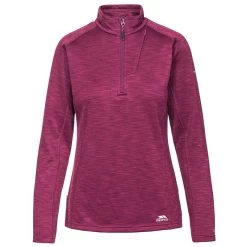 Trespass Women's Fairford Half Zip Fleece Top Grape Wine Marl