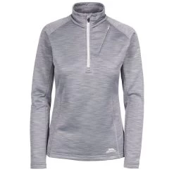 Trespass Women's Fairford Half Zip Fleece Top Storm Grey Marl